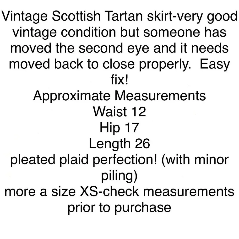 Scottish Tartan Skirt Size XS Kilt Retro Vintage Aston Women Wool Red Black Blue
